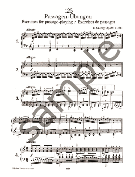 125 Exercises for Passage Playing Op. 261 for Piano