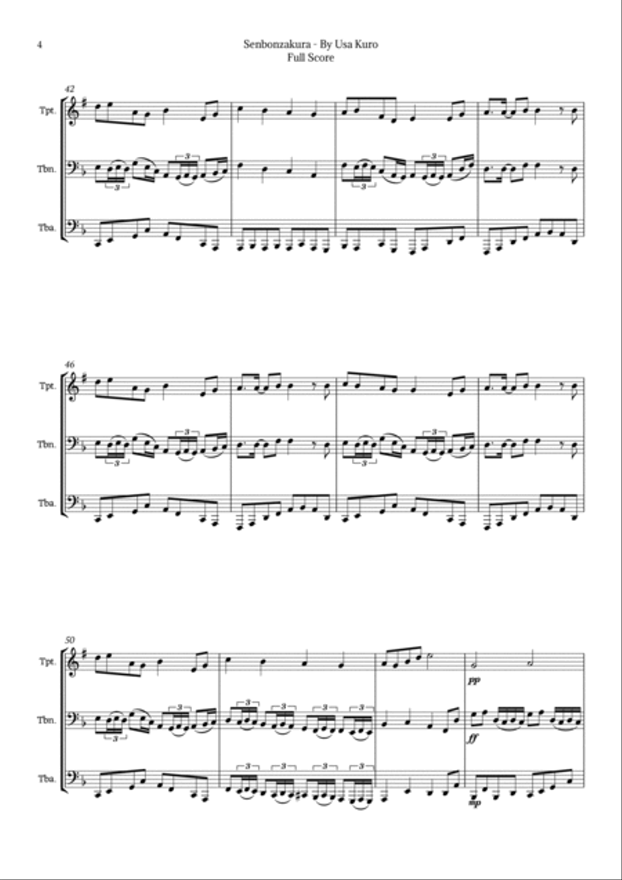 Senbonzakura Chamber Music scores gallery preview page 4