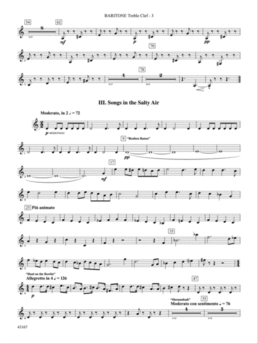 Down to the Sea in Ships (from the NBC TV Film Project 20): Baritone T.C. Concert Band scores gallery preview page 3