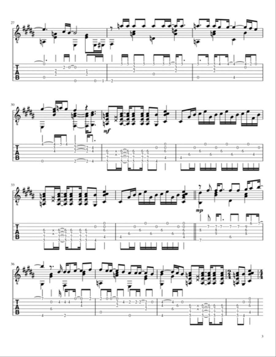 Africa Electric Guitar scores gallery preview page 3