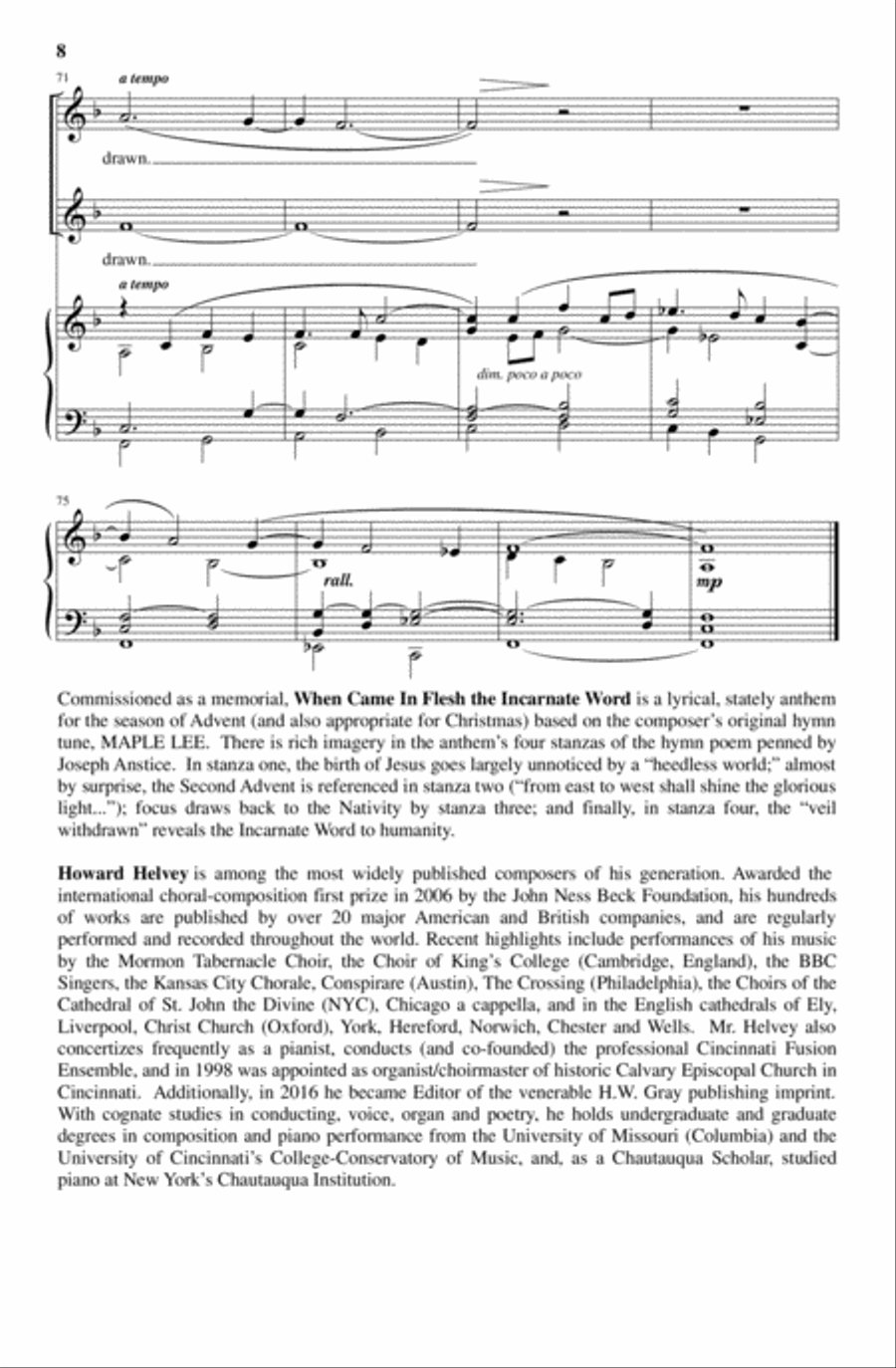 When Came in Flesh the Incarnate Word 4-Part scores gallery preview page 8