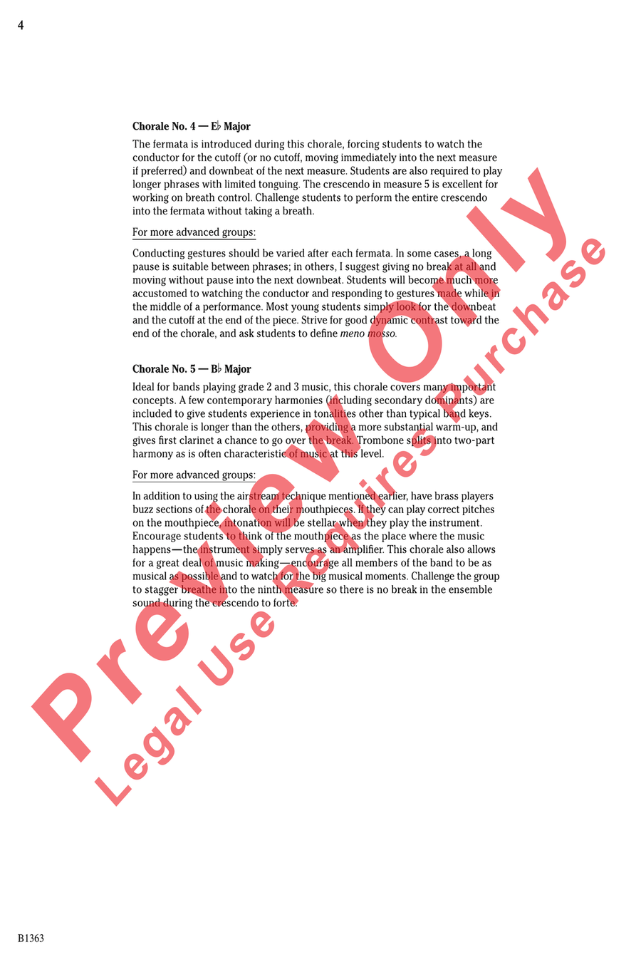 Five Progressive Chorales for Developing Bands Concert Band scores gallery preview page 4