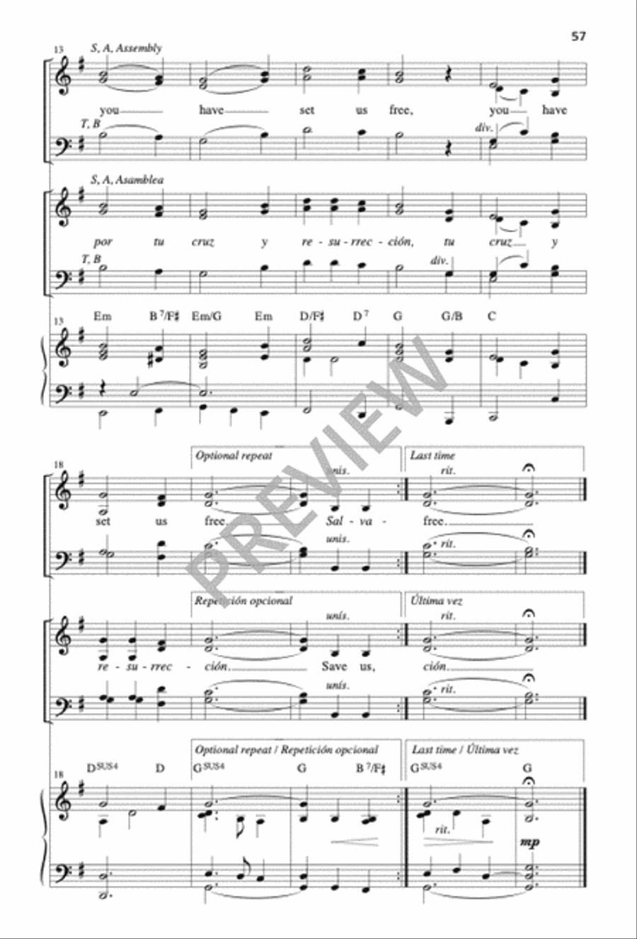 Mass of the Sun of Justice / Misa Sol de Justicia 4-Part scores gallery preview page 56