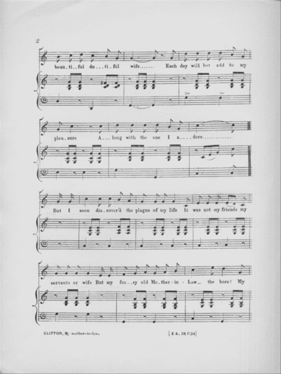 My Mother In Law, or, Advice to Persons About to Marry Voice scores gallery preview page 3