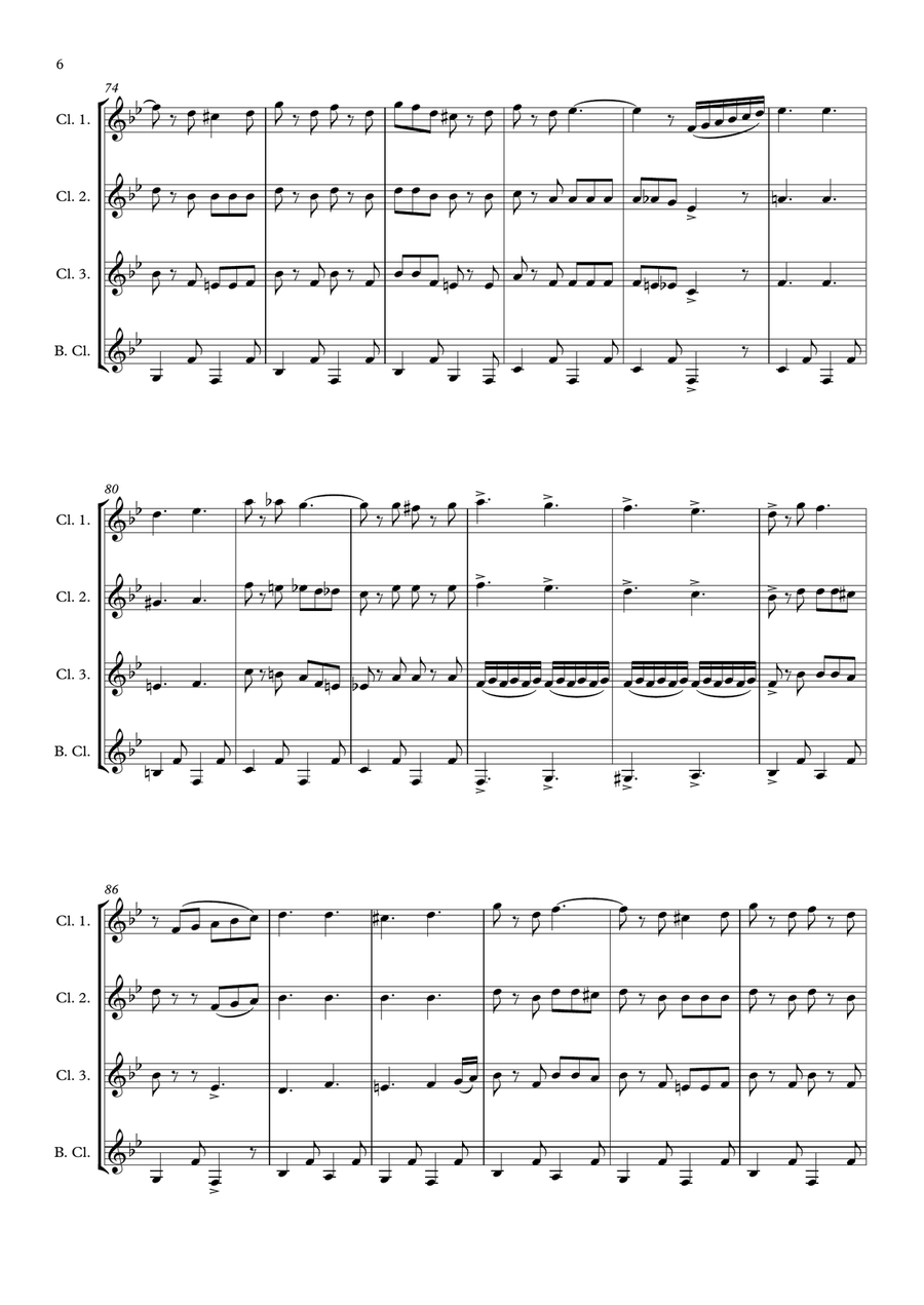 The Teddy Bears' Picnic - Clarinet Quartet The Teddy Bears' Picnic - Clarinet Quartet Clarinet Quartet scores gallery preview page 6