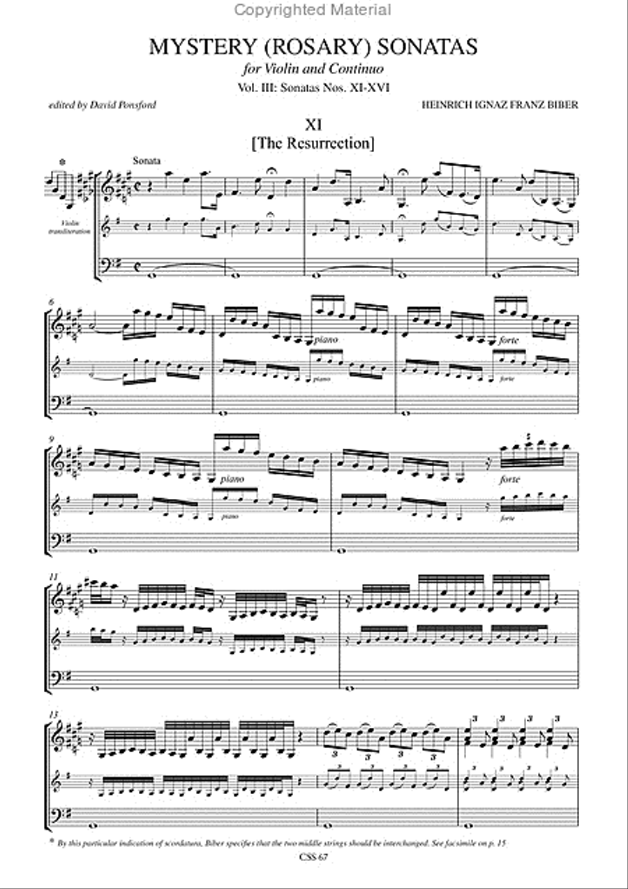 Mystery (Rosary) Sonatas for Violin and Continuo - Vol. III: Sonatas No. XI-XVI Violin scores gallery preview page 2