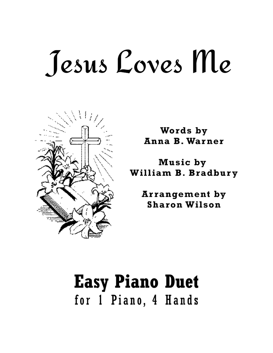 Jesus Loves Me (Easy Piano Duet; 1 Piano, 4 Hands) Easy Piano scores gallery preview page 1