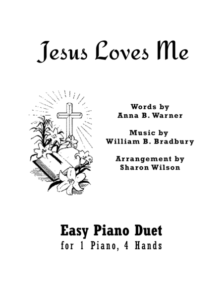 Jesus Loves Me (Easy Piano Duet; 1 Piano, 4 Hands) image number null