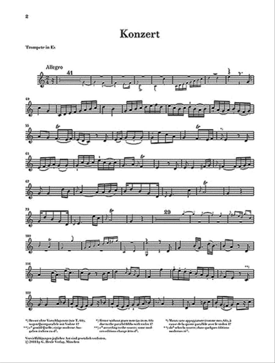Concerto for Horn (Trumpet) and Strings in E-Flat Major Horn Solo scores gallery preview page 5