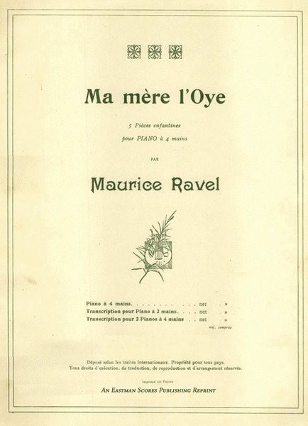 Ma mere l'oye (Piano duet) by Maurice Ravel 2 Pianos, 4-Hands - Sheet Music
