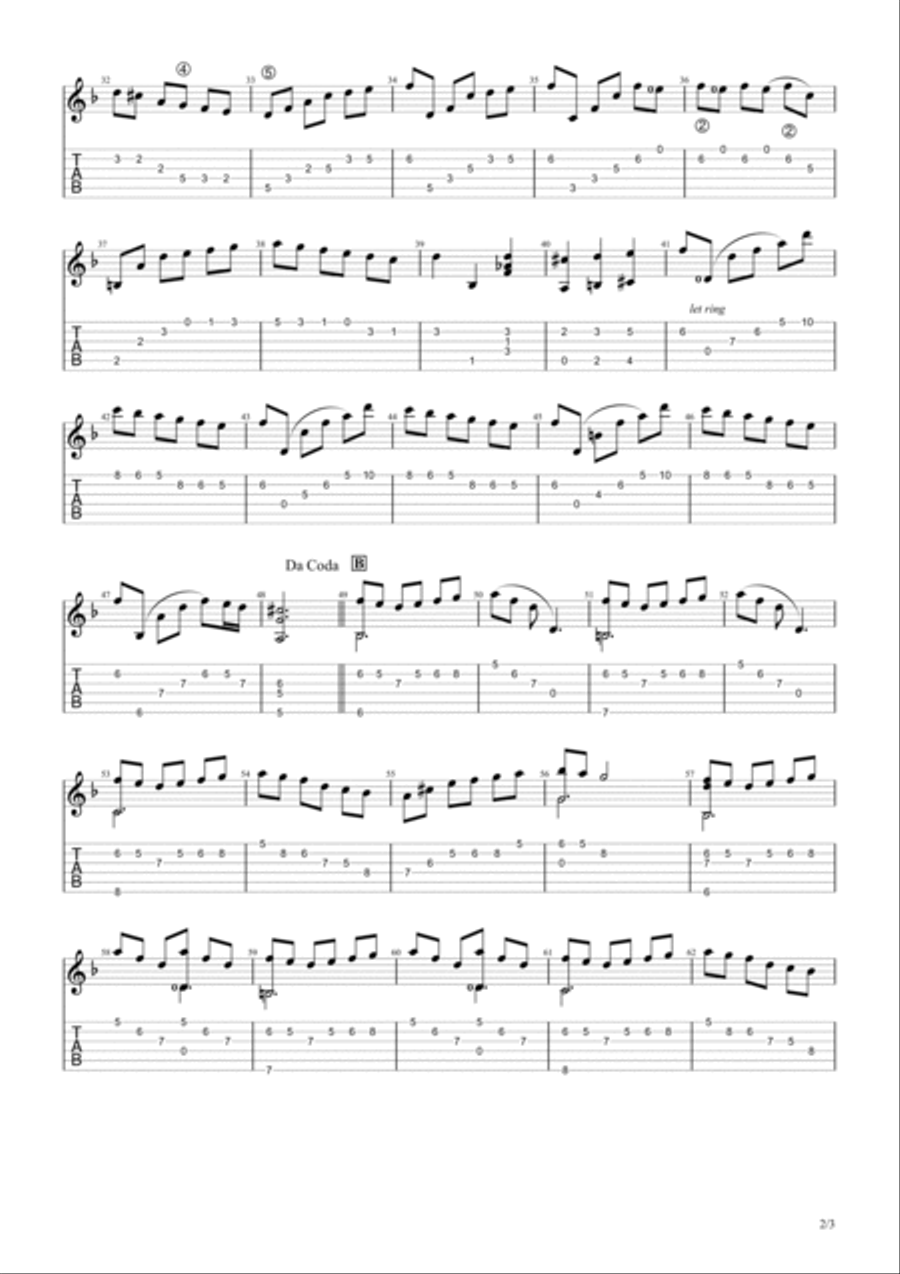 Inhanduva (Guitar Solo) Guitar Tablature scores gallery preview page 2