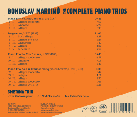 Bohuslav Martinu: The Complete Piano Trios