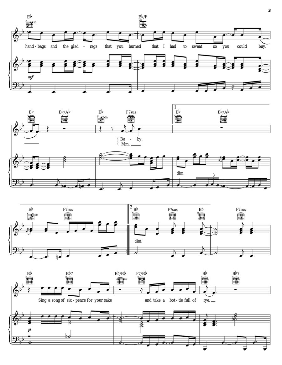 Handbags And Gladrags Handbags And Gladrags Piano, Vocal, Guitar scores gallery preview page 3