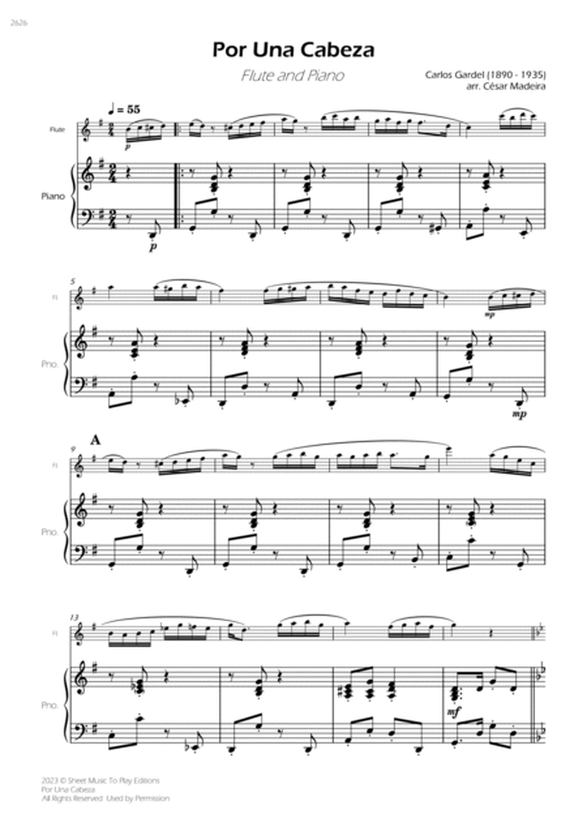 Por Una Cabeza - Flute and Piano (Full Score and Parts) image number null