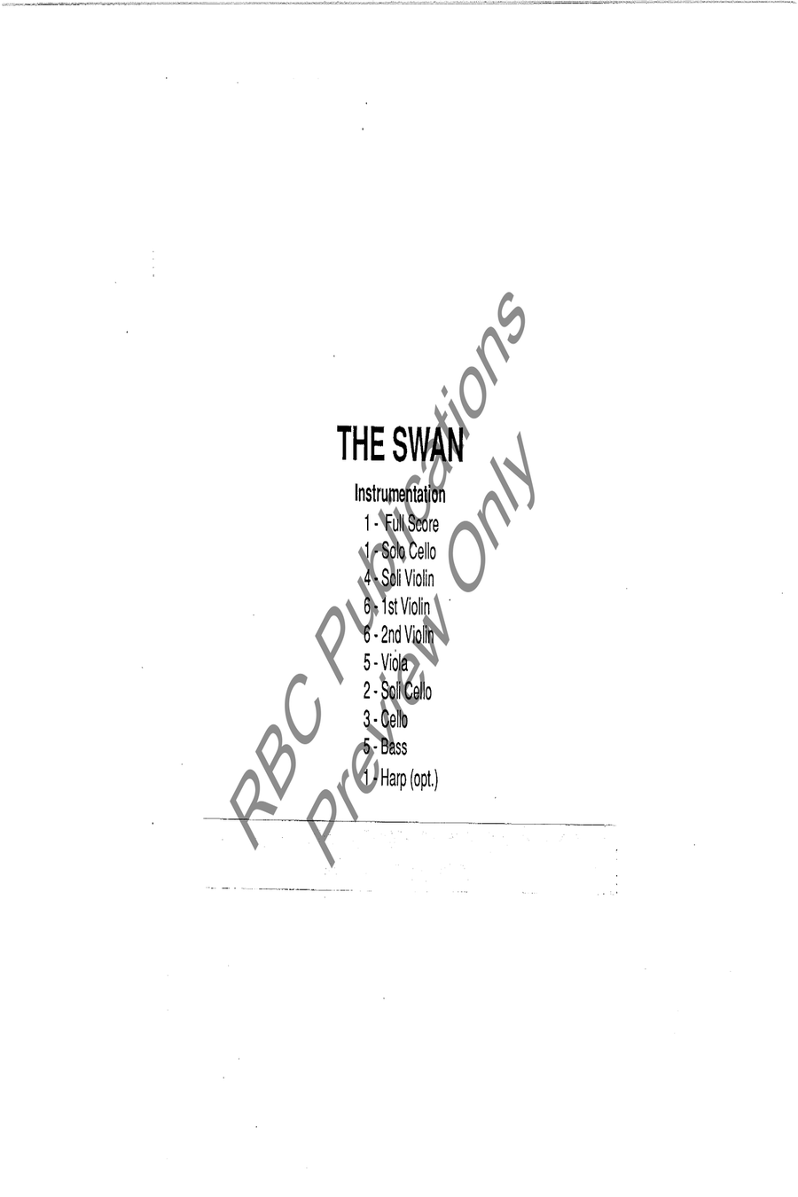 Swan Solo Cello With Orchestra String Orchestra scores gallery preview page 3