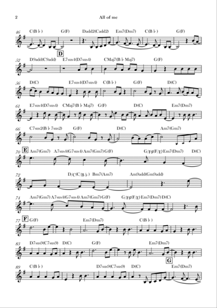 All Of Me B-Flat Trumpet scores gallery preview page 2