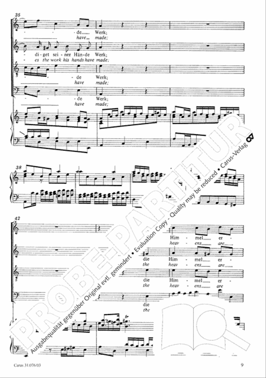 The heavens are telling the Father's glory (Die Himmel erzahlen die Ehre Gottes) 4-Part scores gallery preview page 10