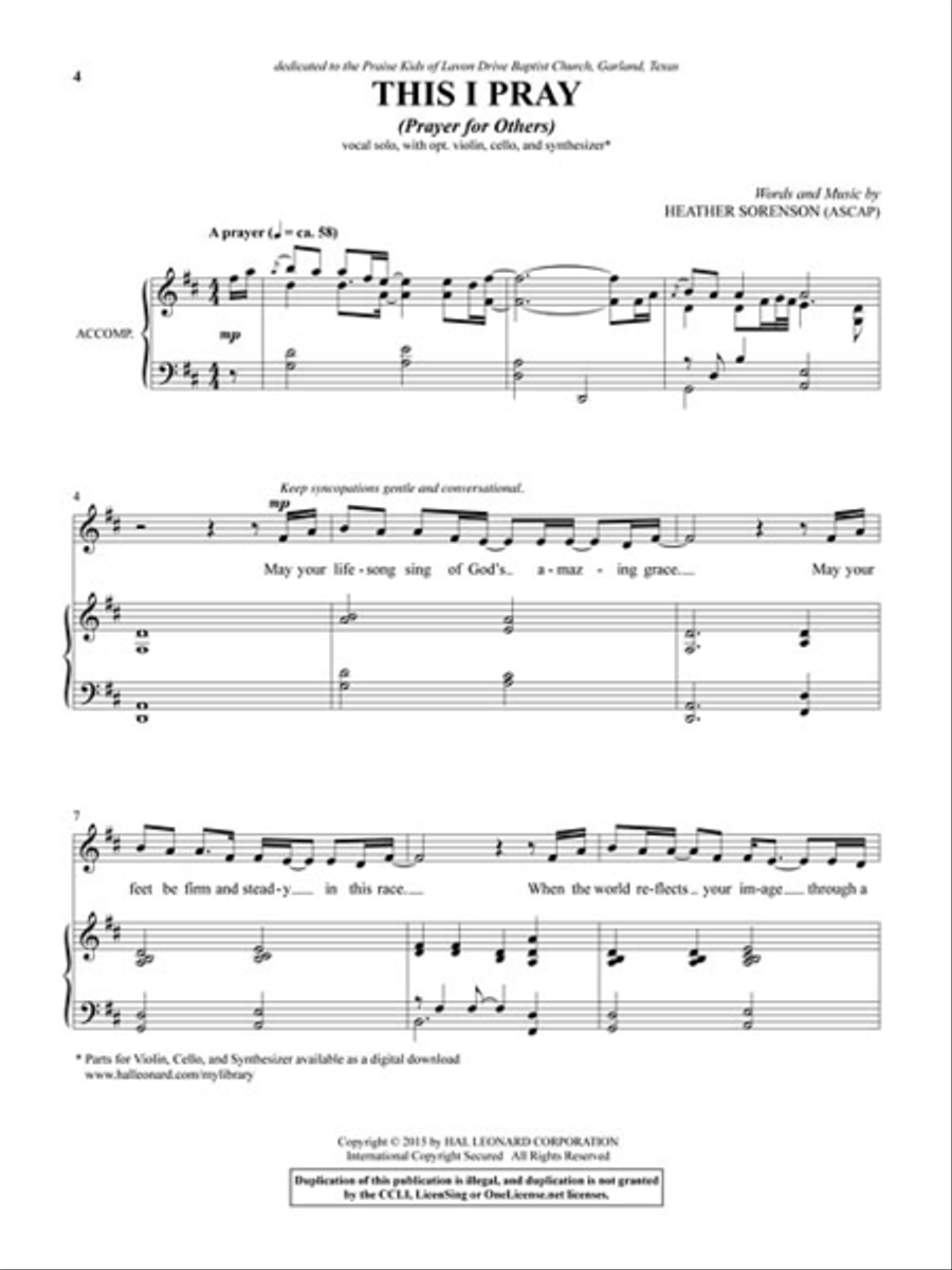 The Prayer Project Voice Solo scores gallery preview page 2