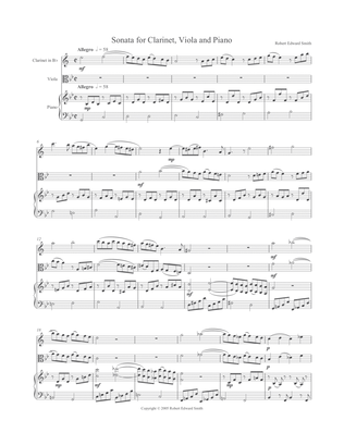 Sonata for Clarinet, Viola, and Piano