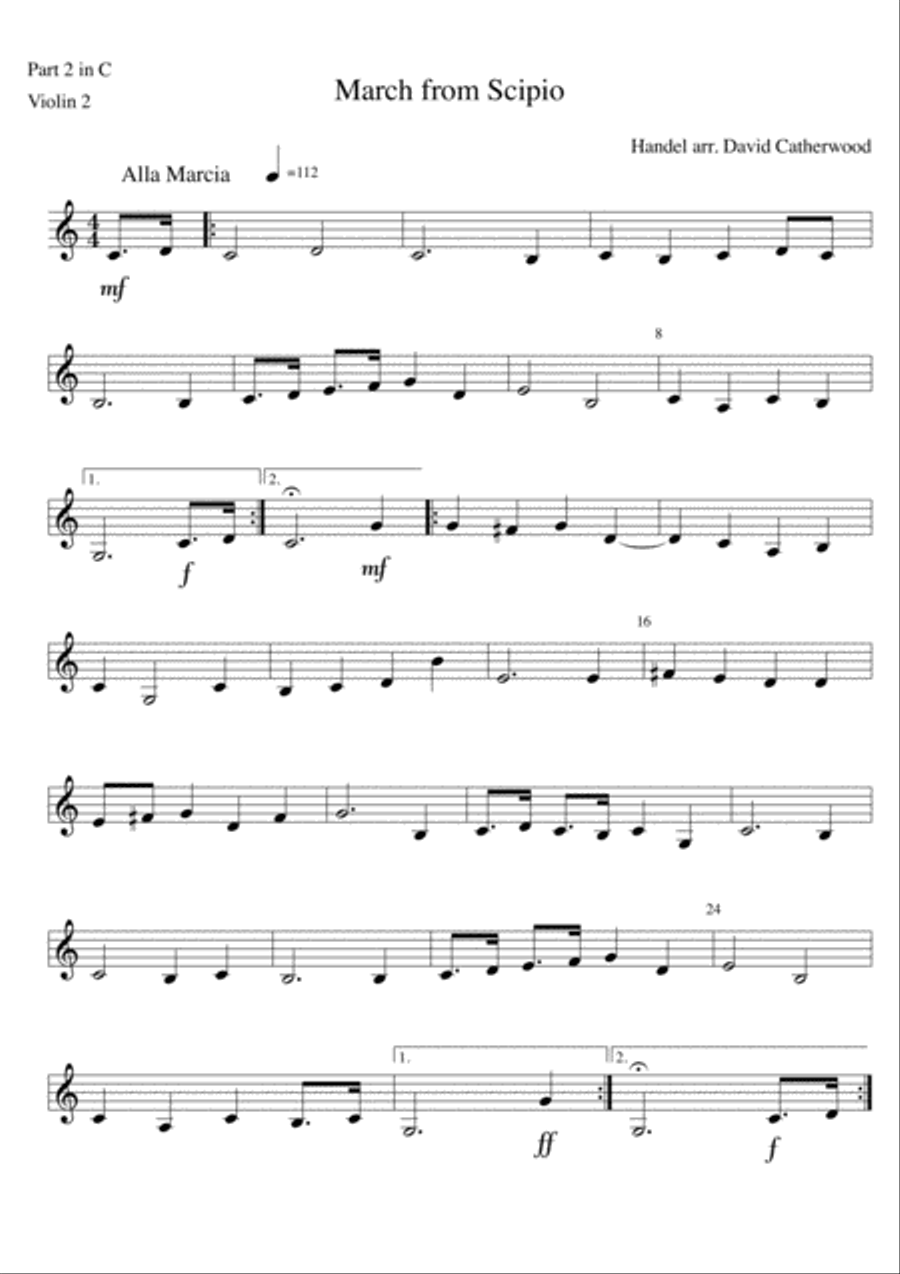 March from Scipio (Handel) arranged for Flexible ensemble by David Catherwood Concert Band scores gallery preview page 6