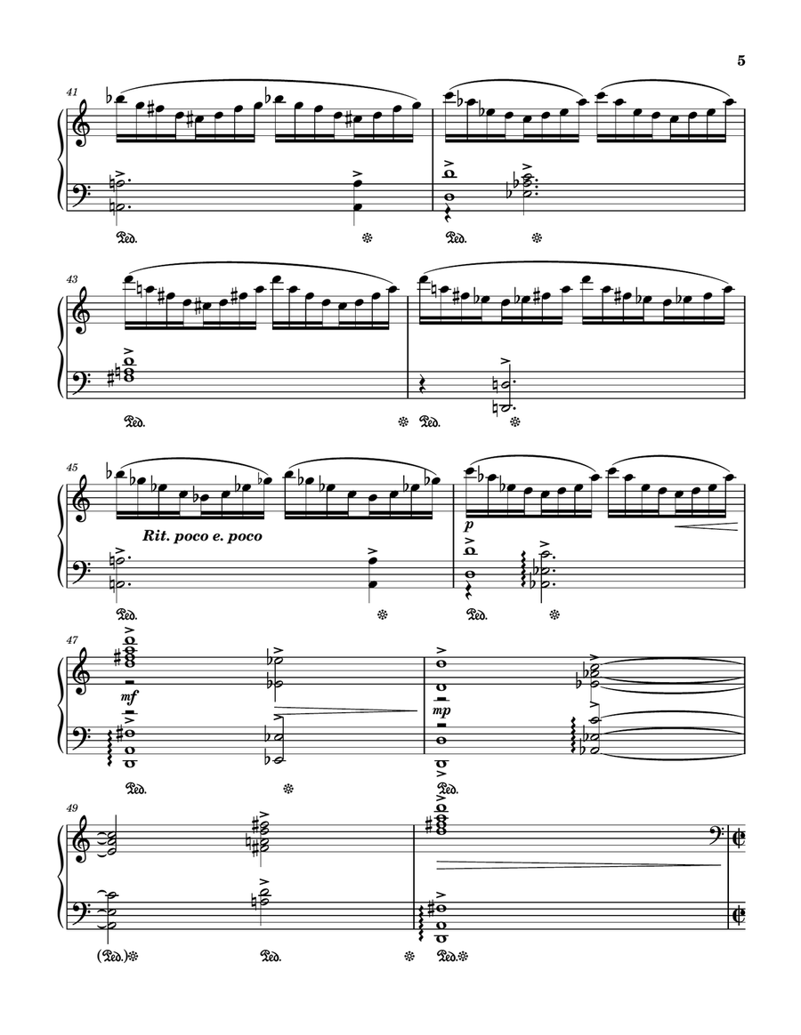 Prelude / Outer Space / Radar Piano Solo scores gallery preview page 5