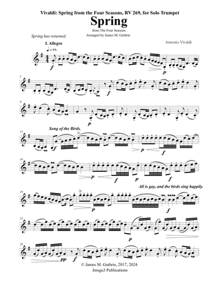 Vivaldi - The Four Seasons: Spring for Solo Trumpet