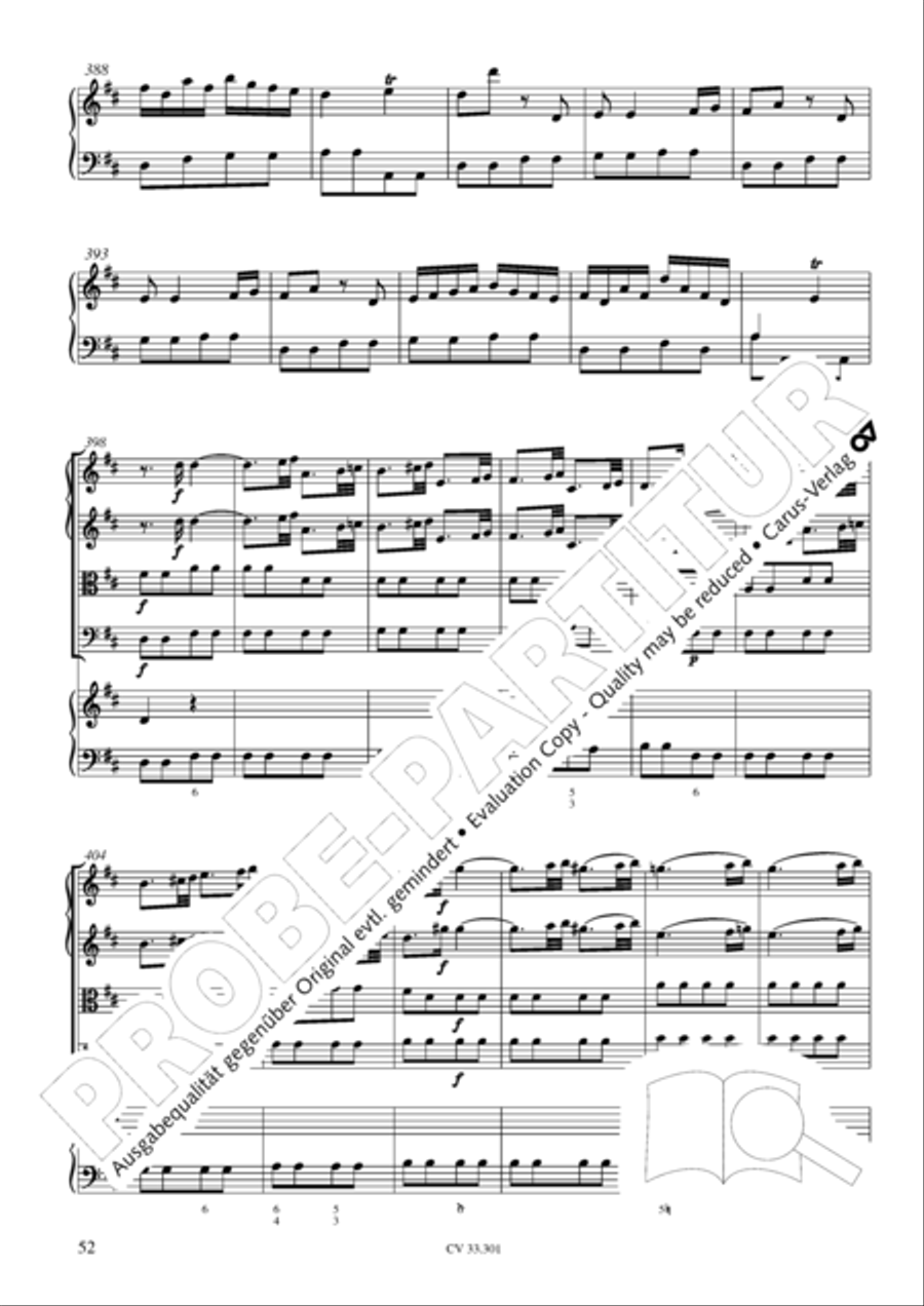 Concerto per il Cembalo in D Cello scores gallery preview page 53