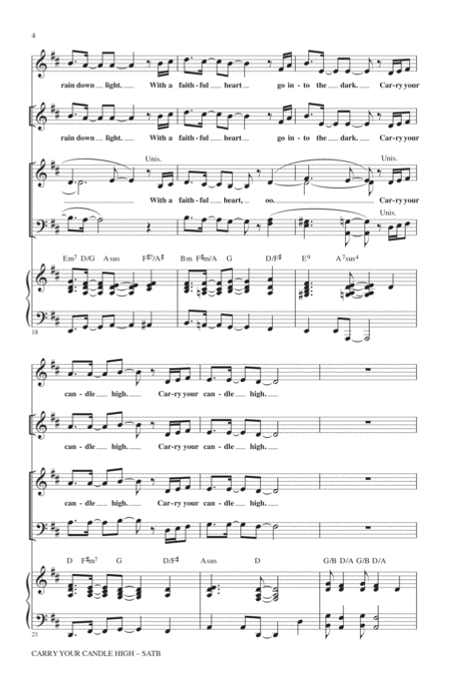 Carry Your Candle High 4-Part scores gallery preview page 3