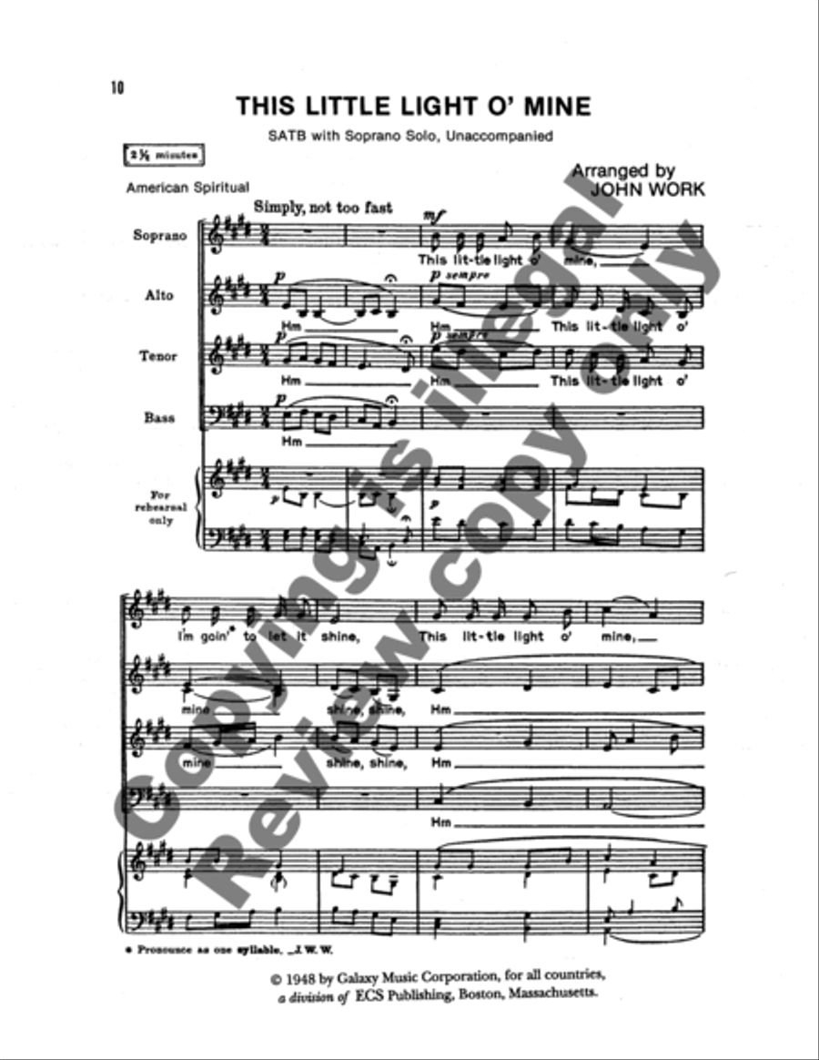 A Heritage of Spirituals A Heritage of Spirituals 4-Part scores gallery preview page 10