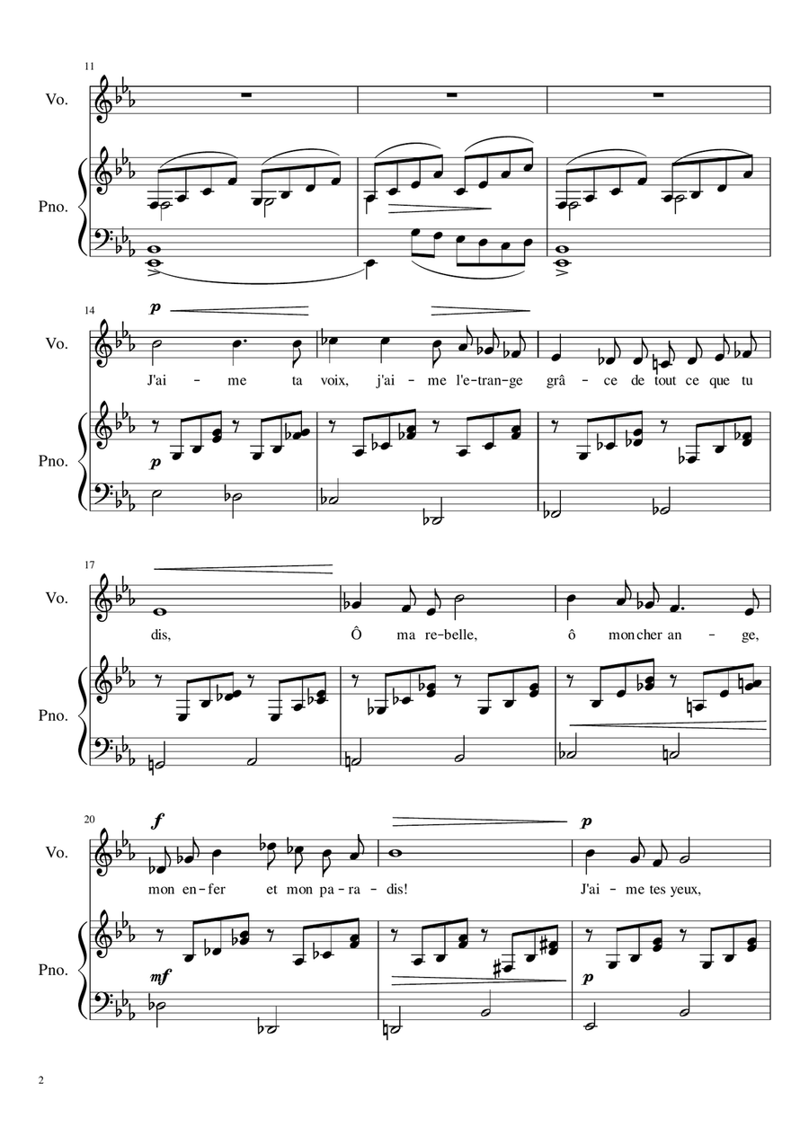 Chanson d'Amour - Eb Major Voice Solo scores gallery preview page 3