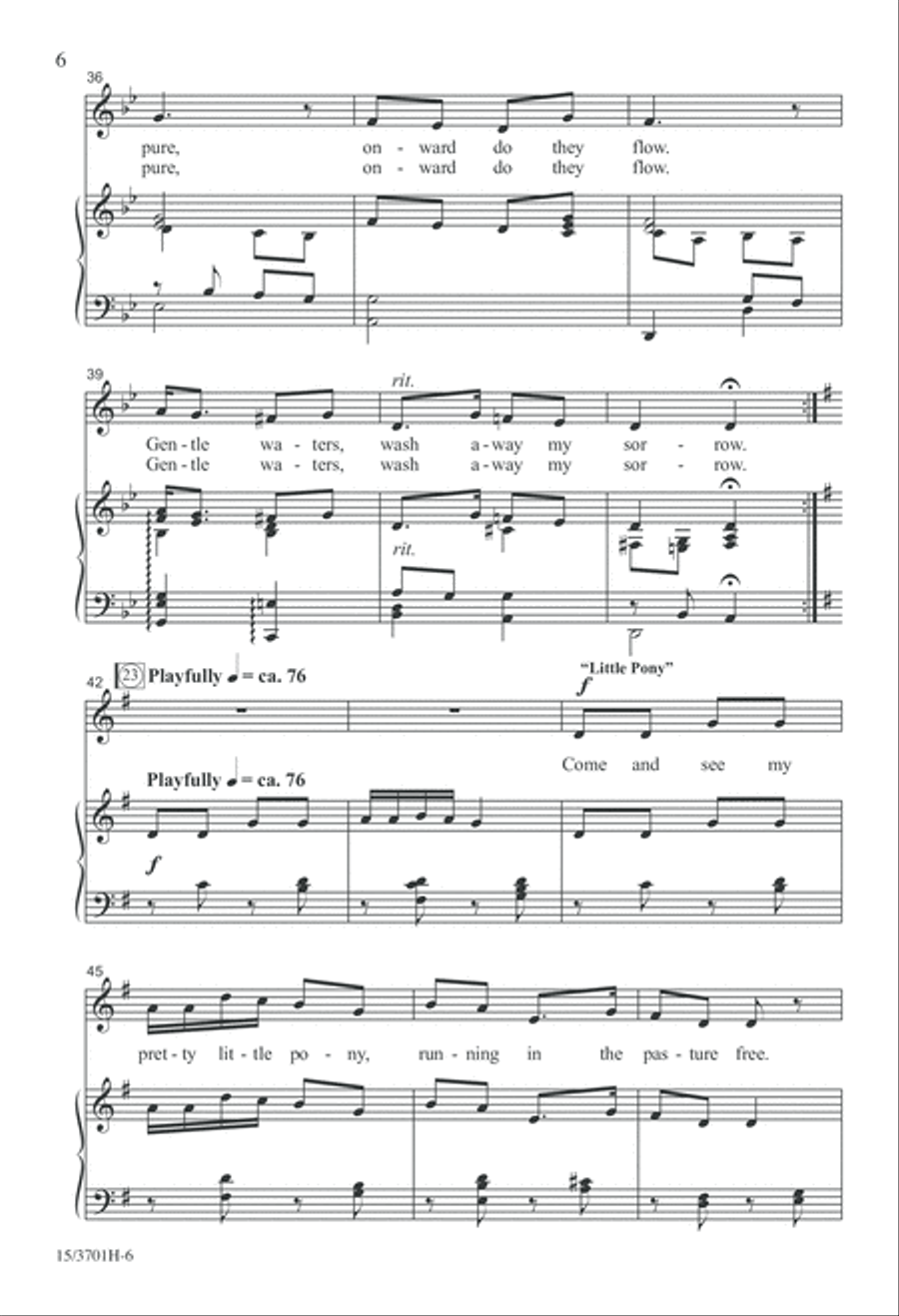 Three Hungarian Folk Songs Unison Choir scores gallery preview page 6