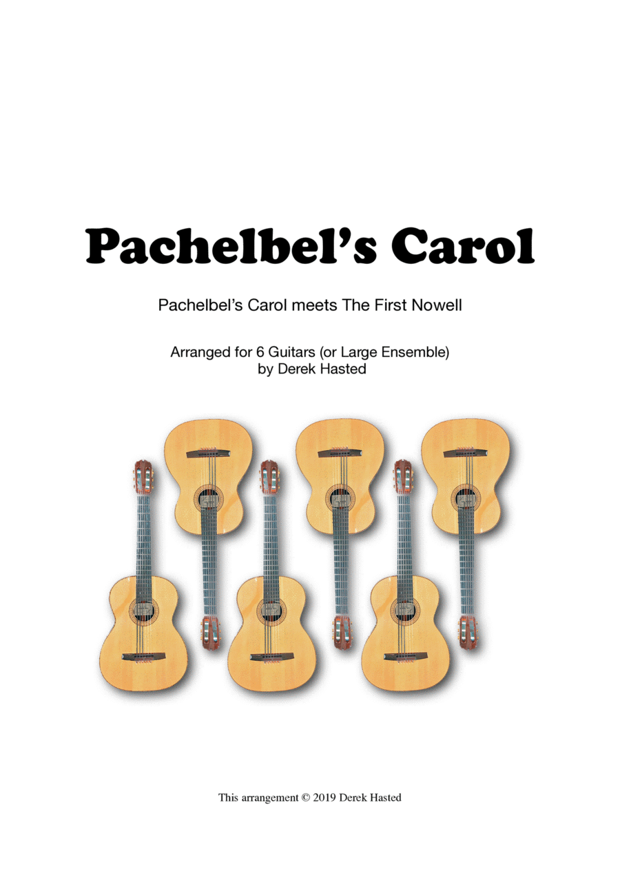 Pachelbel's Carol - Easy Guitar Sextet Guitar Ensemble scores gallery preview page 1