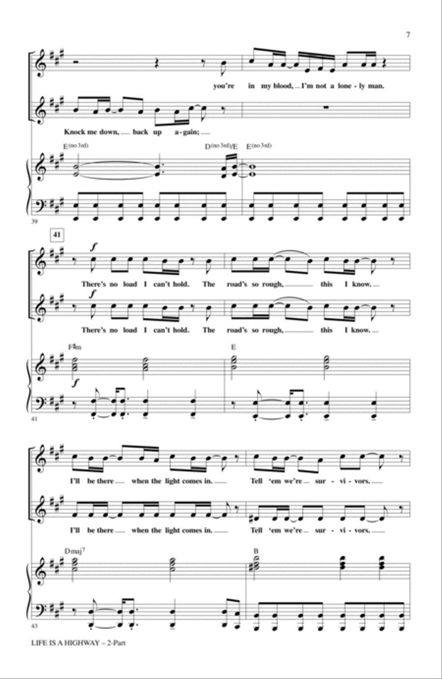 Life Is A Highway (from Cars) (arr. Alan Billingsley) 2-Part scores gallery preview page 6