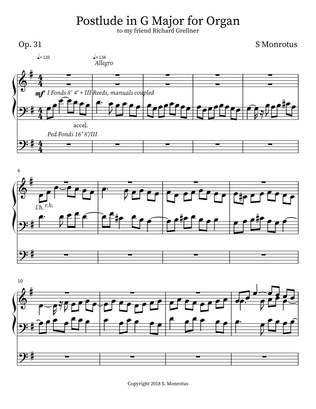 Postlude in G Major for Organ