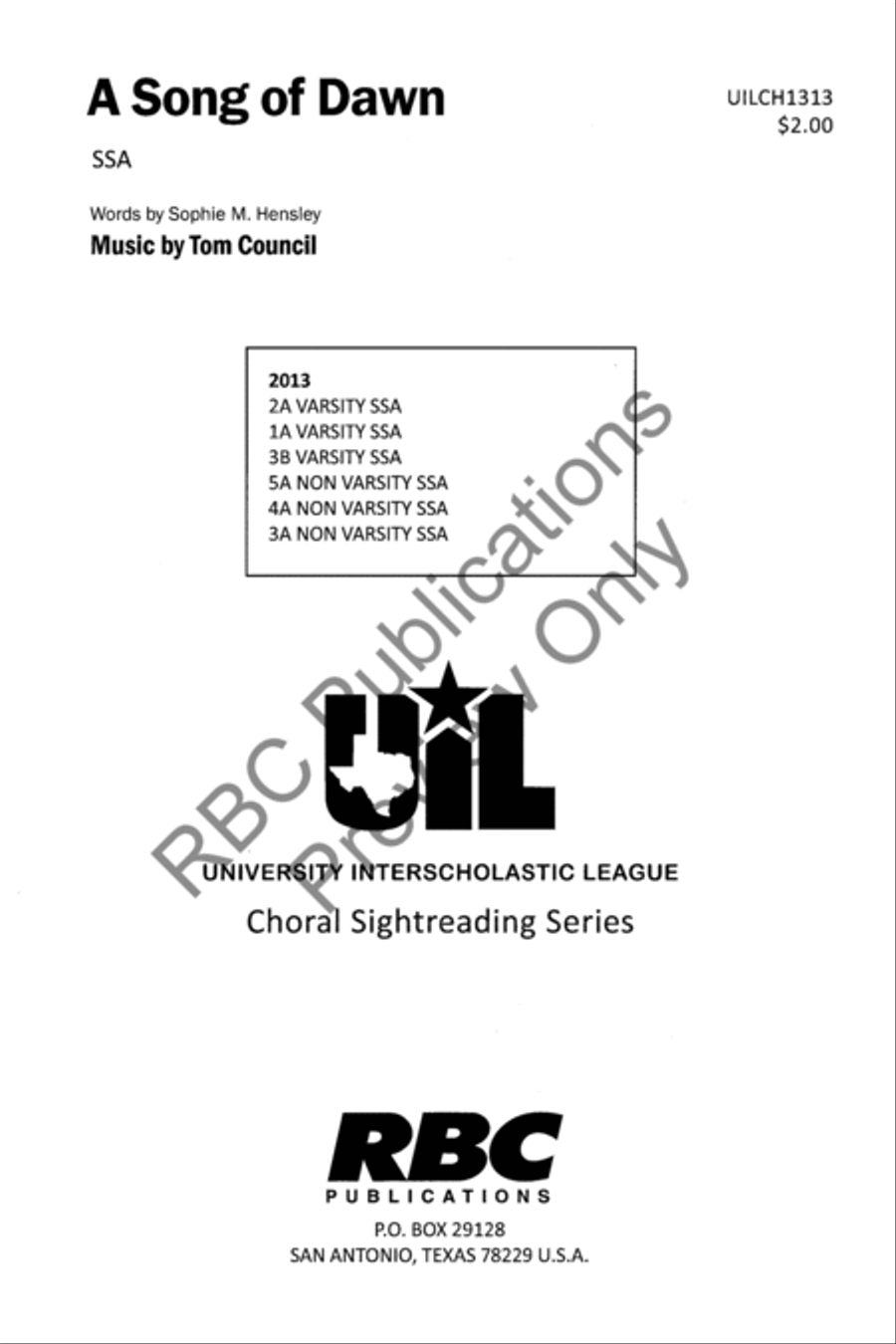 A Song Of Dawn (SSA) SSA scores gallery preview page 2