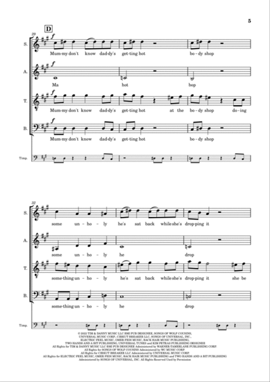 Unholy Unholy Divisi scores gallery preview page 5