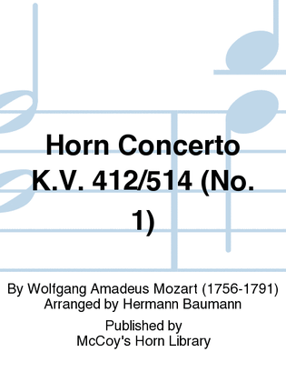 Book cover for Horn Concerto K.V. 412/514 (No. 1)