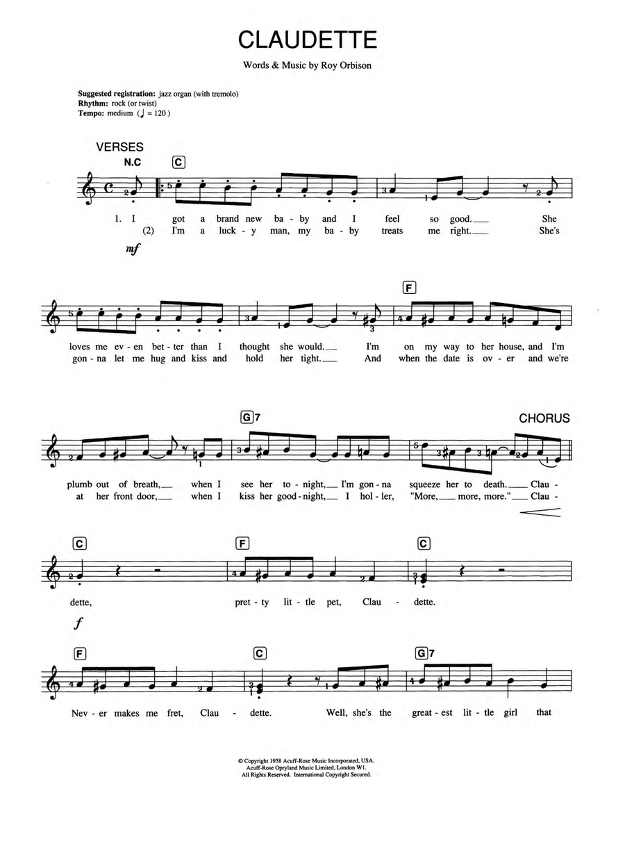 Claudette Claudette Piano Solo scores gallery preview page 1