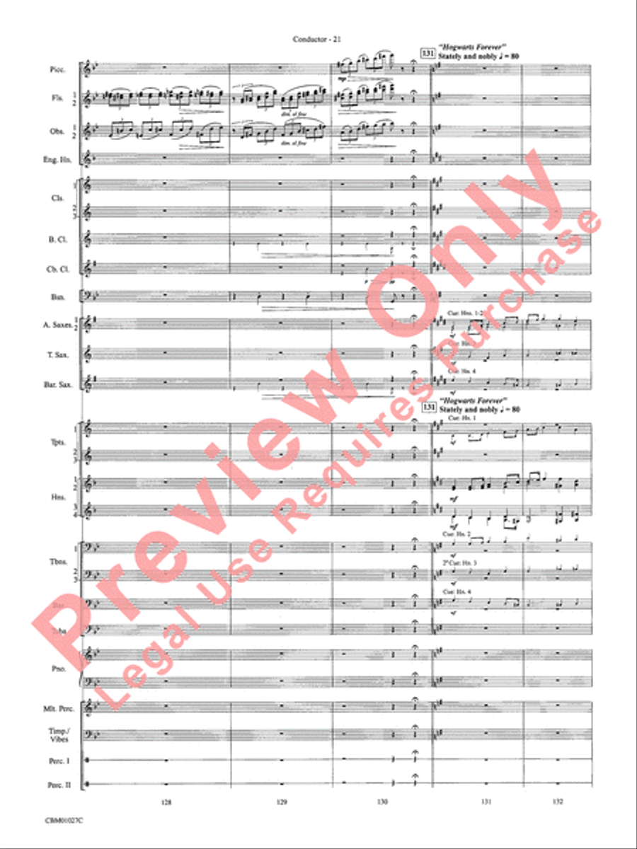 Harry Potter Symphonic Suite Concert Band scores gallery preview page 24
