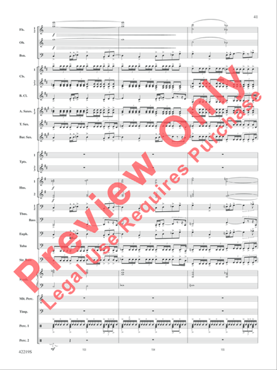Man of Steel, Suite from Concert Band scores gallery preview page 42
