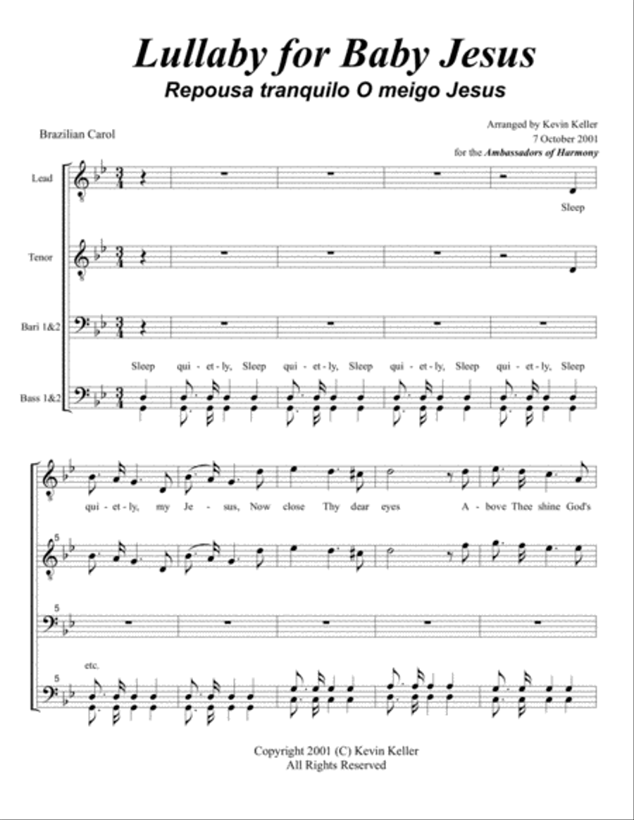 Lullaby for Baby Jesus TTBB scores gallery preview page 1