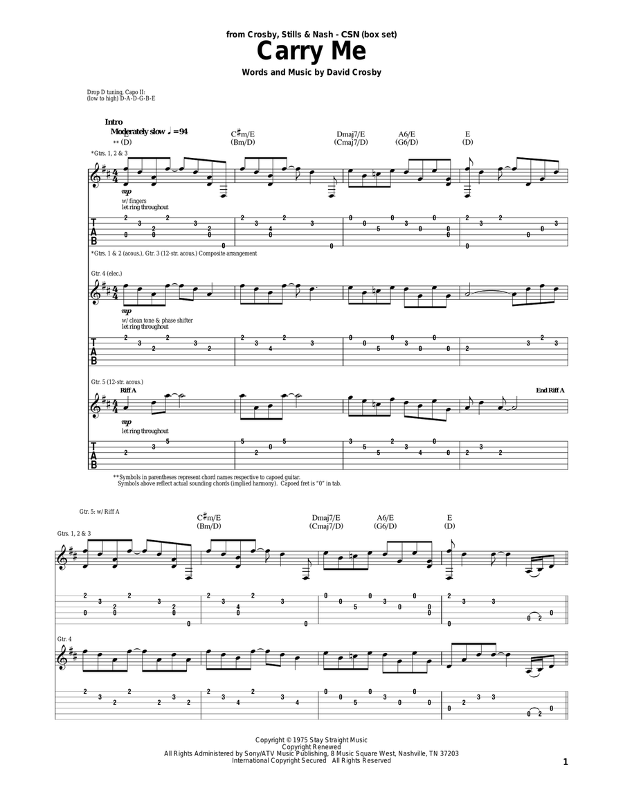 Carry Me Carry Me Acoustic Guitar scores gallery preview page 1