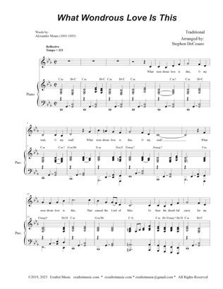 Book cover for What Wondrous Love Is This (Unison choir - Medium Key)