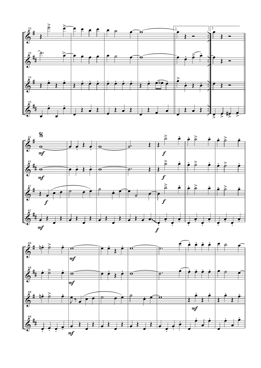 Ob-La-Di, Ob-La-Da Woodwind Quartet scores gallery preview page 6