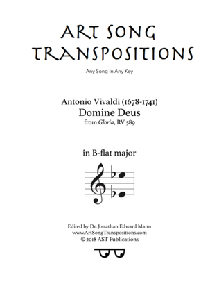 Book cover for VIVALDI: Domine Deus, RV 589 (transposed to B-flat major)