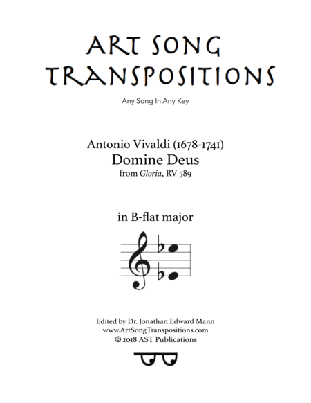 VIVALDI: Domine Deus, RV 589 (transposed to B-flat major)