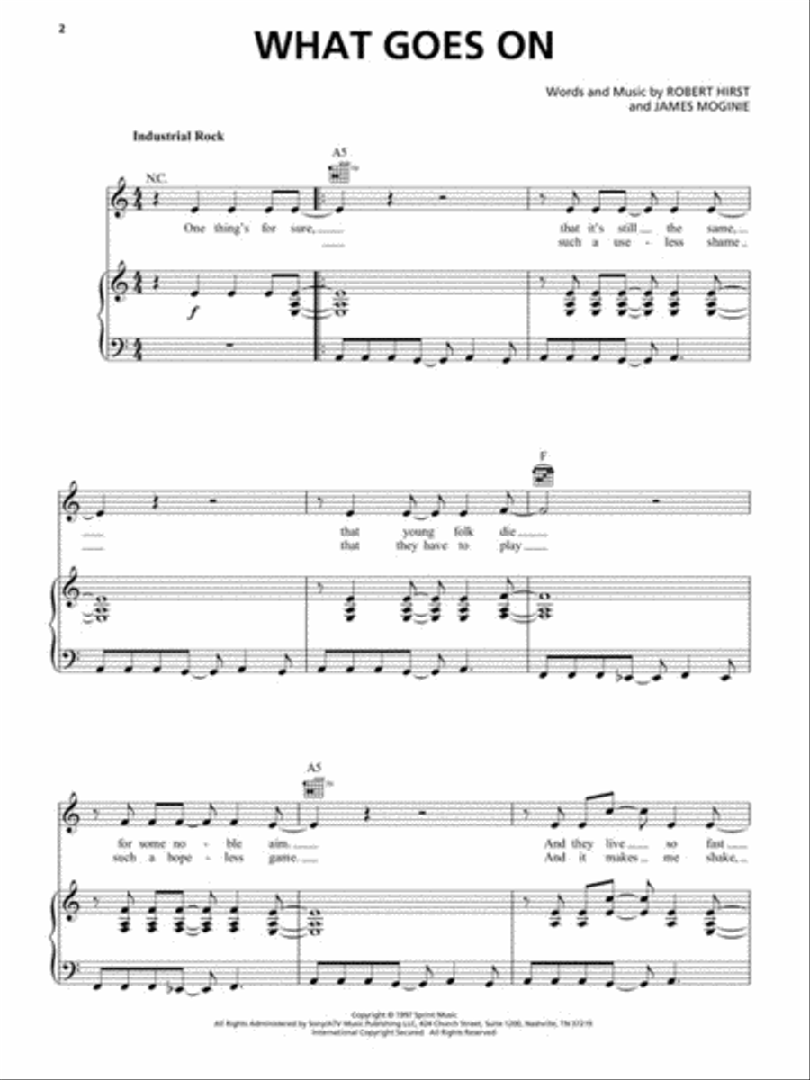 Midnight Oil - 20,000 Watt R.S.L. Piano, Vocal, Guitar scores gallery preview page 3