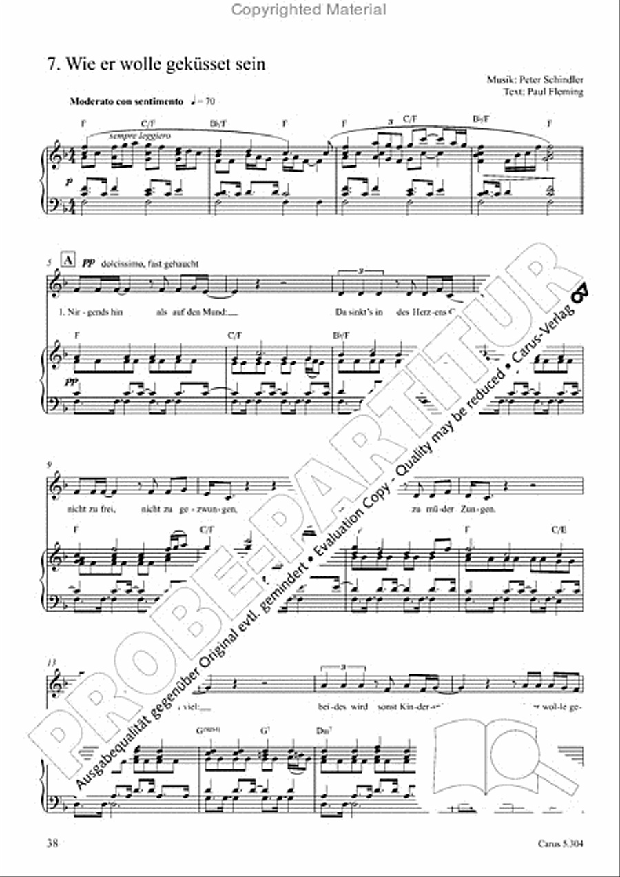 Schindler: Rosenzeit. Ein Liederzyklus uber die Liebe. Chansons fur Singstimme und Klavier Piano scores gallery preview page 39