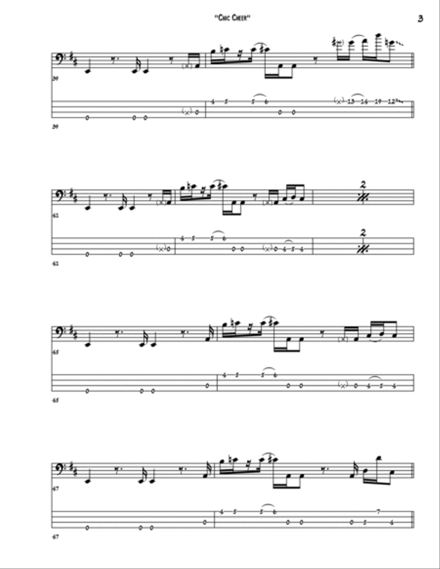 Chic Cheer Guitar Tablature scores gallery preview page 3
