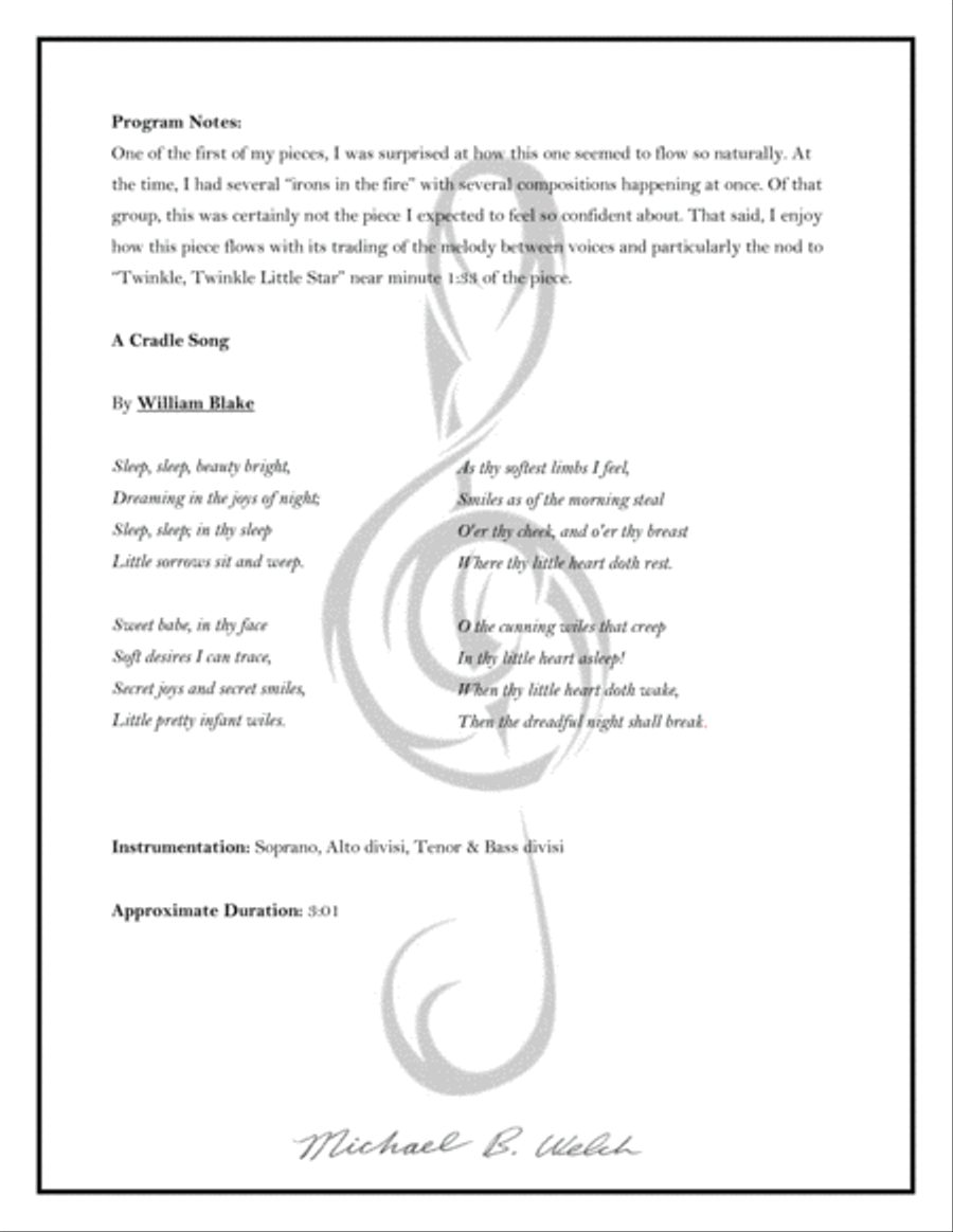 A Cradle Song Small Ensemble scores gallery preview page 2